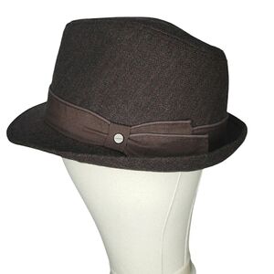 Stetson Vintage Fedora USA Brown Herringbone Lux Lamb Wool Blend Unisex …